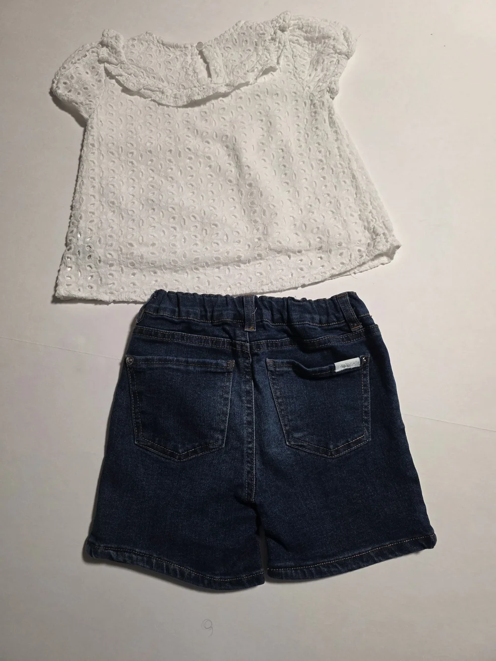 Koala White Eyelet Peplum Top for Girls - Size 6